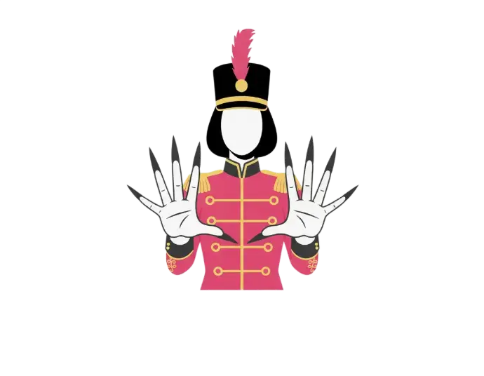 ilustración de mujer guardia mostrando sus uñas